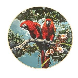 Scarlet Macaws The Exotic Birds of Tropique by Konrad F Hack LE Collector Plate